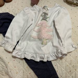 Christmas shirt and pants! Shirt is 18 months, pants are carters 24 months